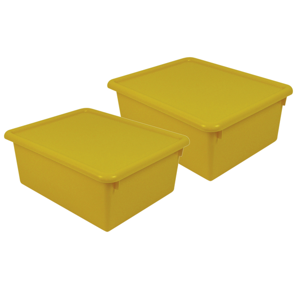Romanoff Storage Bin, Plastic, Yellow, 2 PK 16003